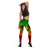 Polynesian Leggings - Reggae Hibiscus Patterns Red - Polynesian Pride