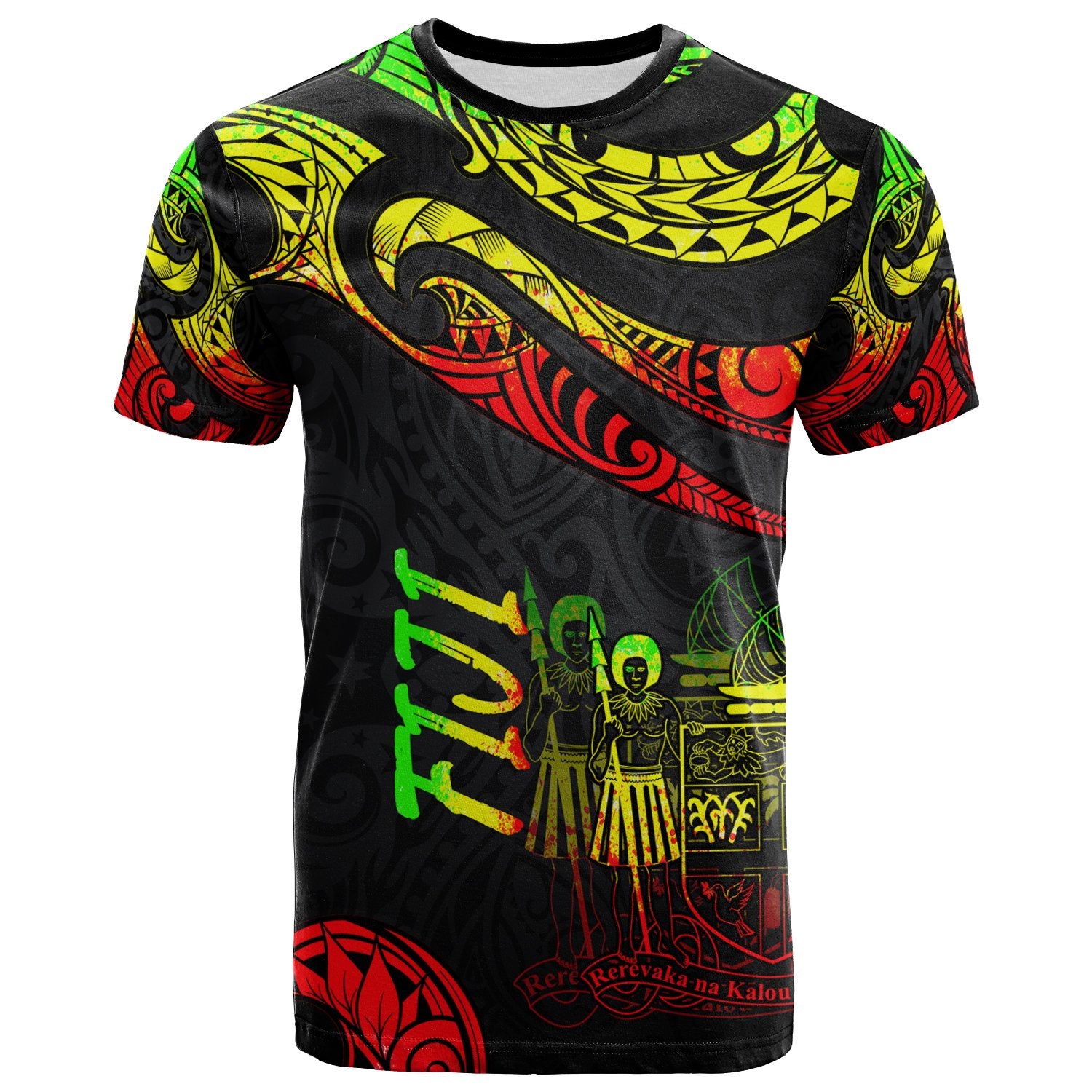 Fiji Polynesian T Shirt Polynesian Tattoo Reggae Version Unisex Reggae - Polynesian Pride