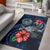 Pohnpei Polynesian Area Rug - Blue Turtle Hibiscus Blue - Polynesian Pride