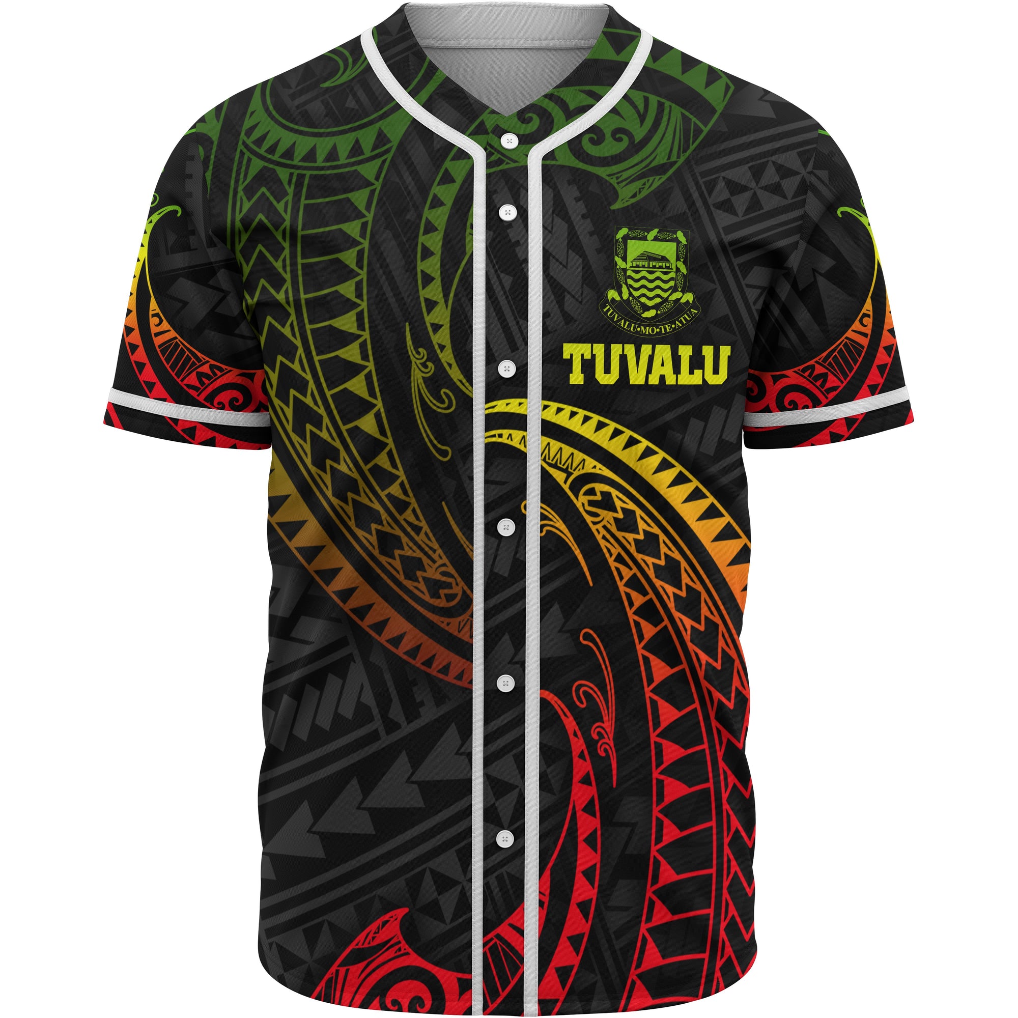 Tuvalu Polynesian Baseball Shirt - Reggae Tribal Wave Unisex Reggae - Polynesian Pride