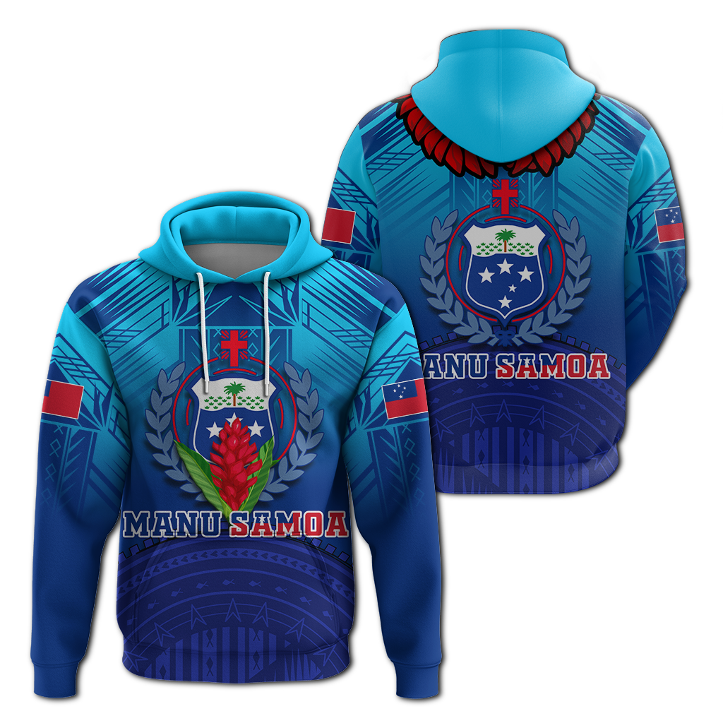 Manu Samoa Legend Hoodie LT12 Hoodie Blue - Polynesian Pride