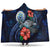 Fiji Polynesian Hooded Blanket - Blue Turtle Hibiscus Hooded Blanket Blue - Polynesian Pride