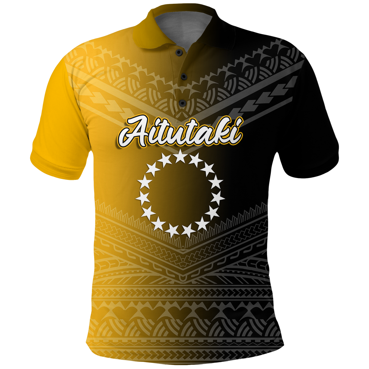 Custom Aitutaki Cook Islands Pride Polo Shirt LT12 Unisex Black - Polynesian Pride