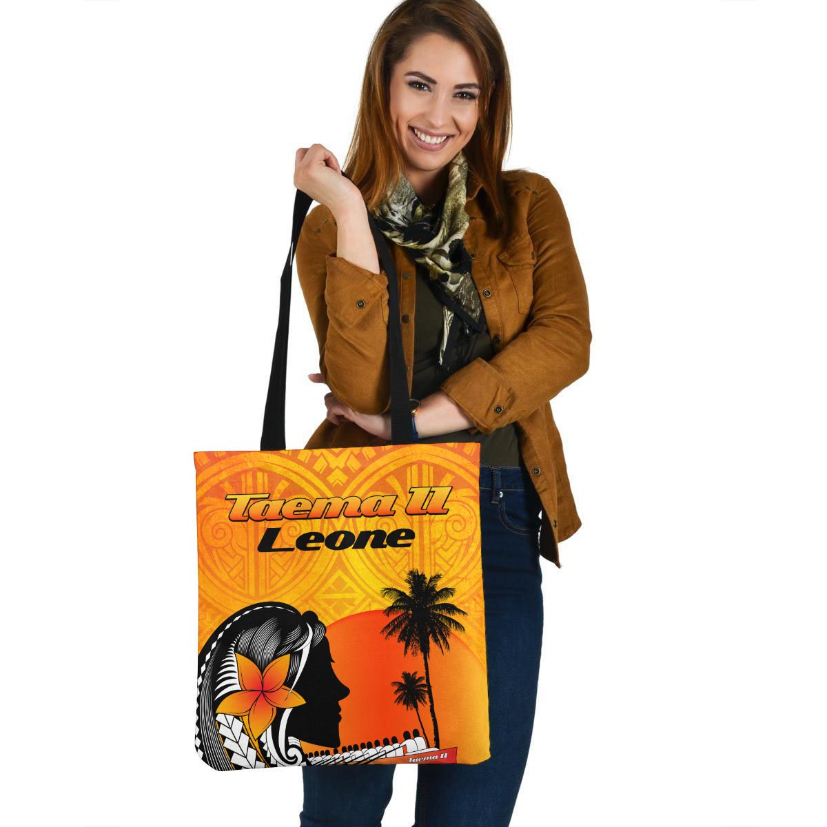 American Samoa Tote Bags - Taema II Leone Tote Bag One Size Yellow - Polynesian Pride