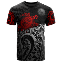 American Samoa Polynesian T Shirt American Samoa Seal Polynesian Red Turtle Unisex RED - Polynesian Pride