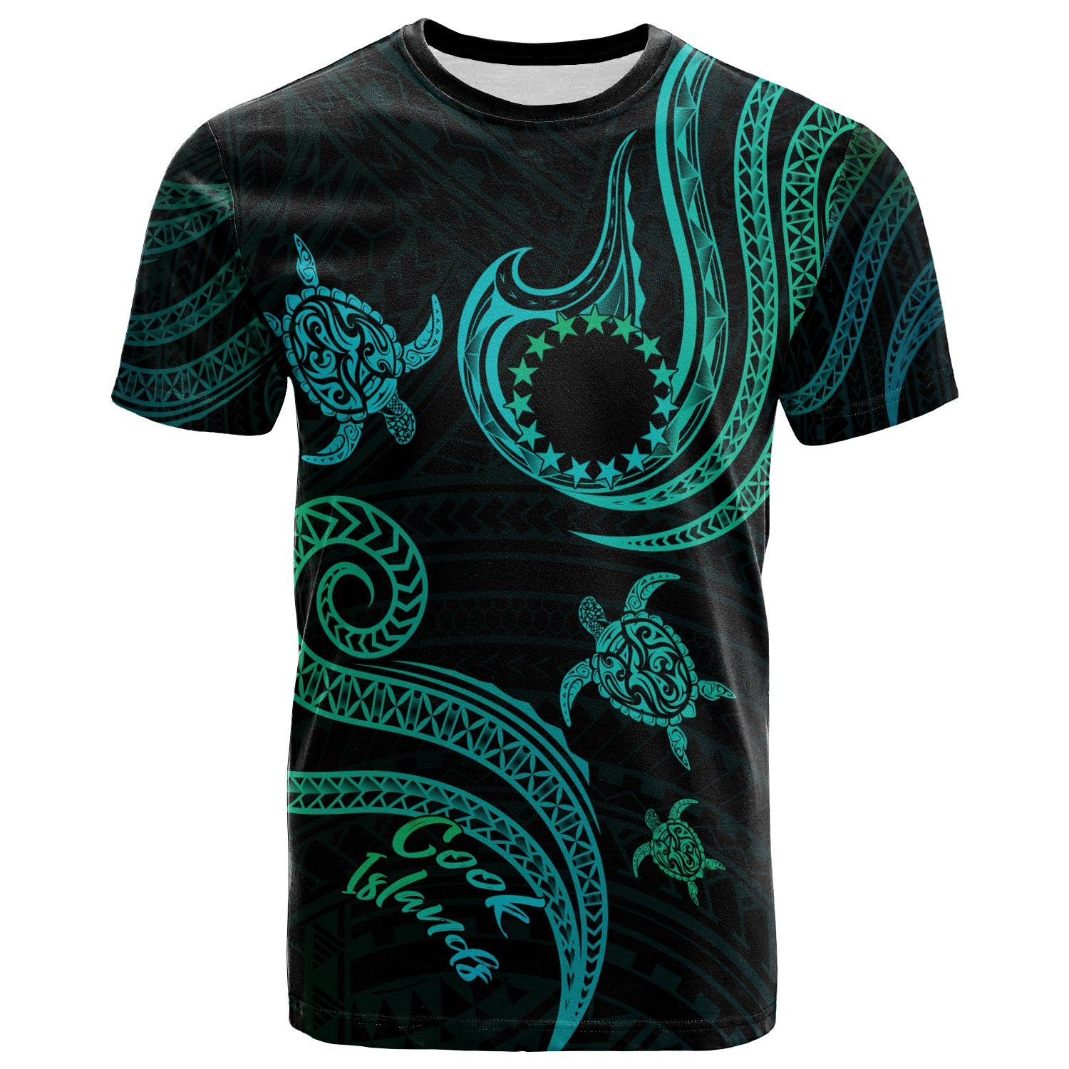 Cook Islands T Shirt Polynesian Turtle With Pattern Unisex Art - Polynesian Pride