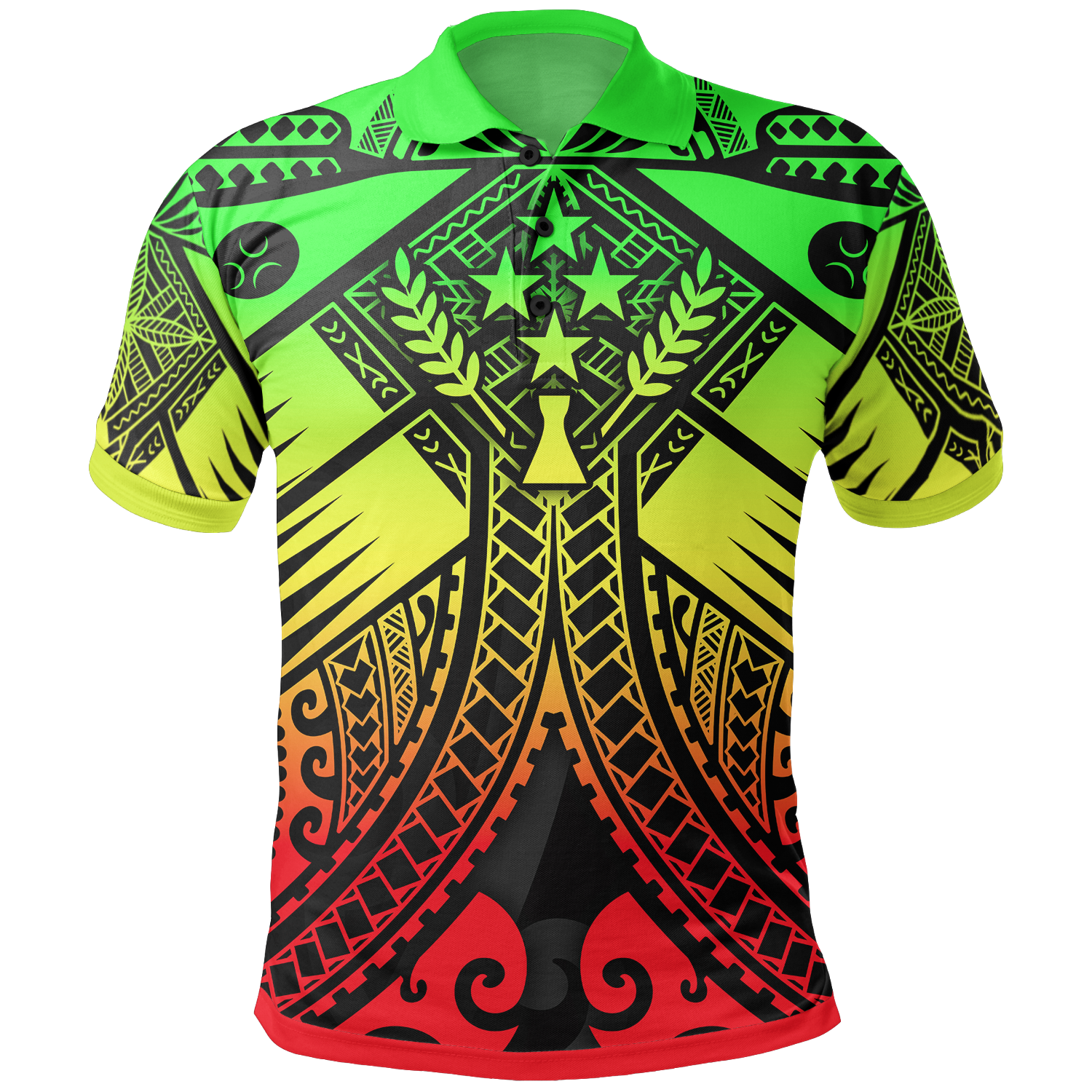 Kosrae Polo Shirt Reggae Seal with Polynesian Tattoo Unisex Reggae - Polynesian Pride