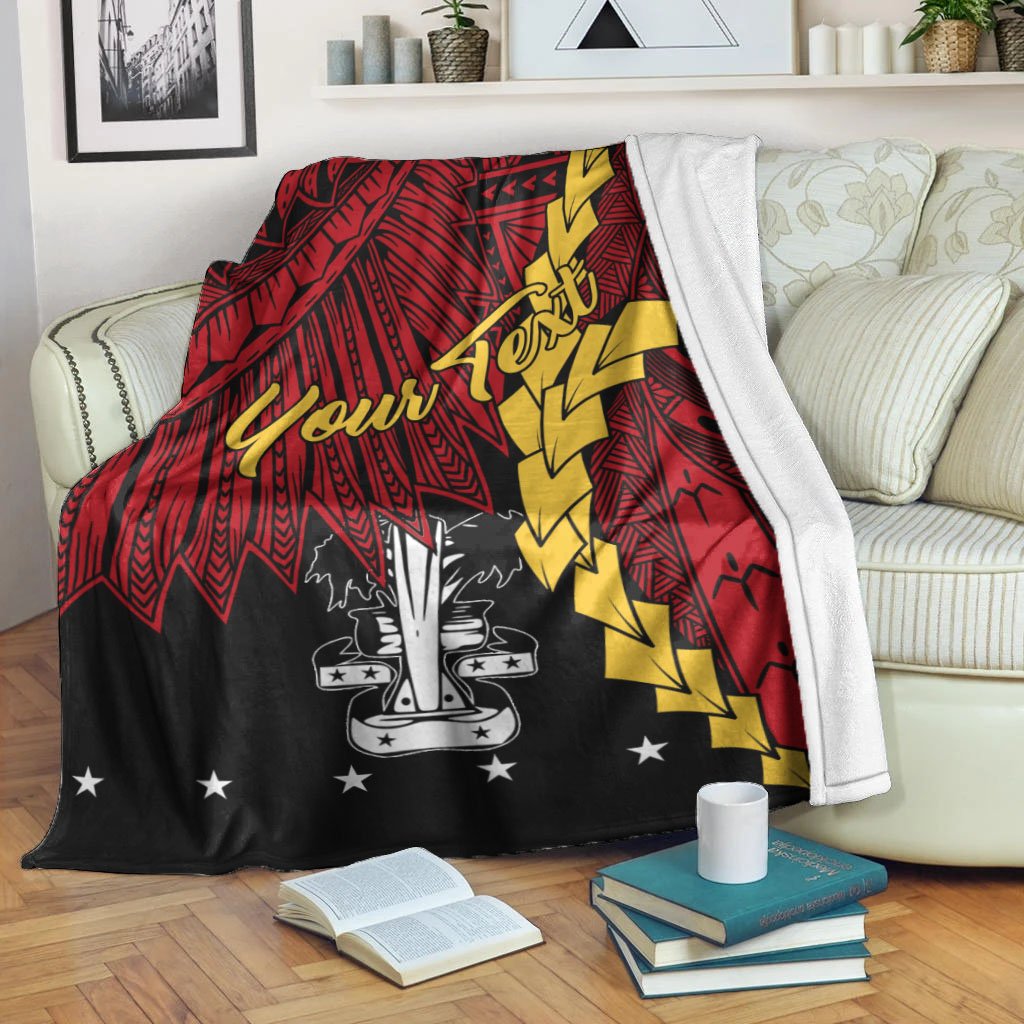 Papua New Guinea Madang Province Polynesian Custom Personalised Blanket - Tribal Wave Tattoo White - Polynesian Pride