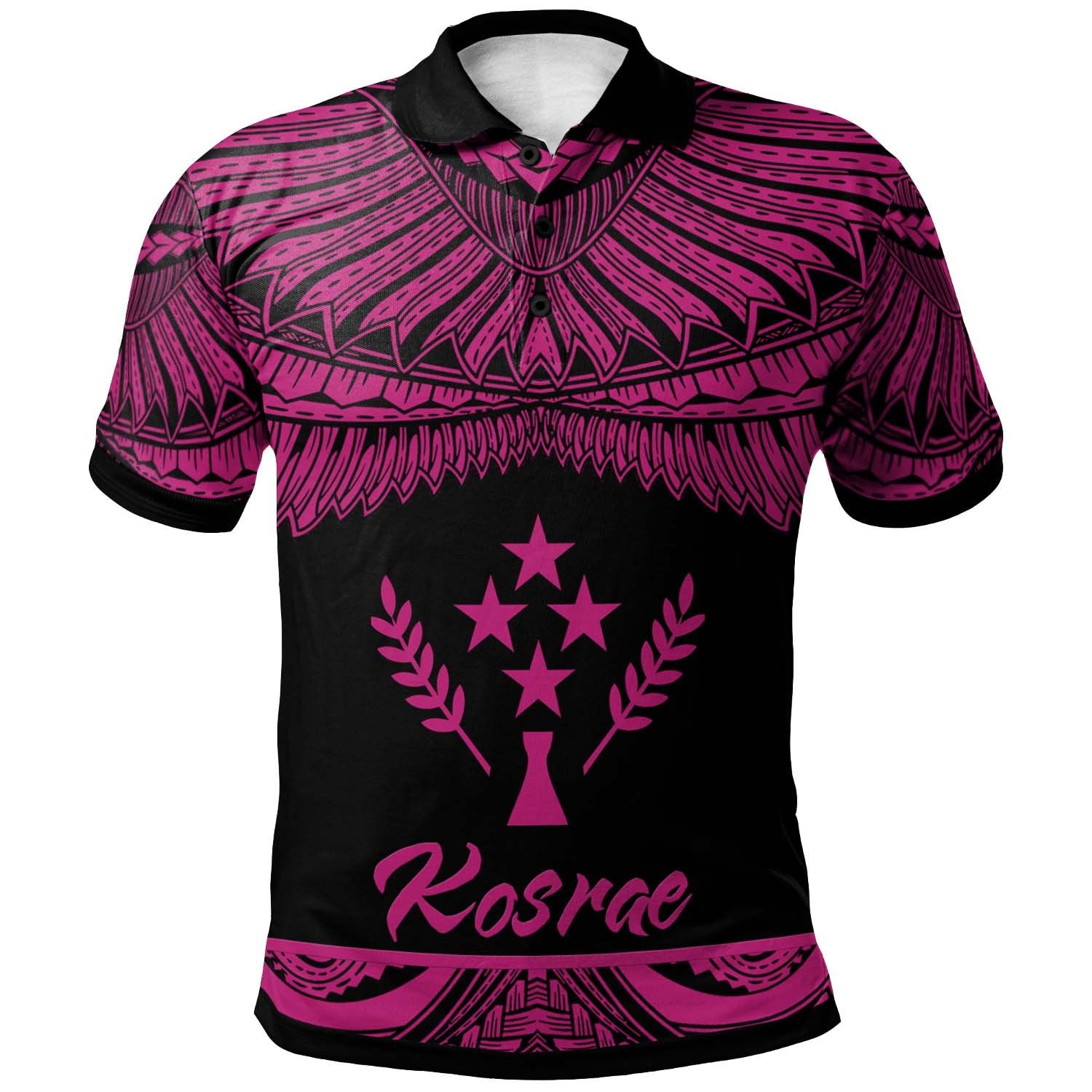 Kosrae Polo Shirt Polynesian Tattoo Pink Version Unisex Pink - Polynesian Pride