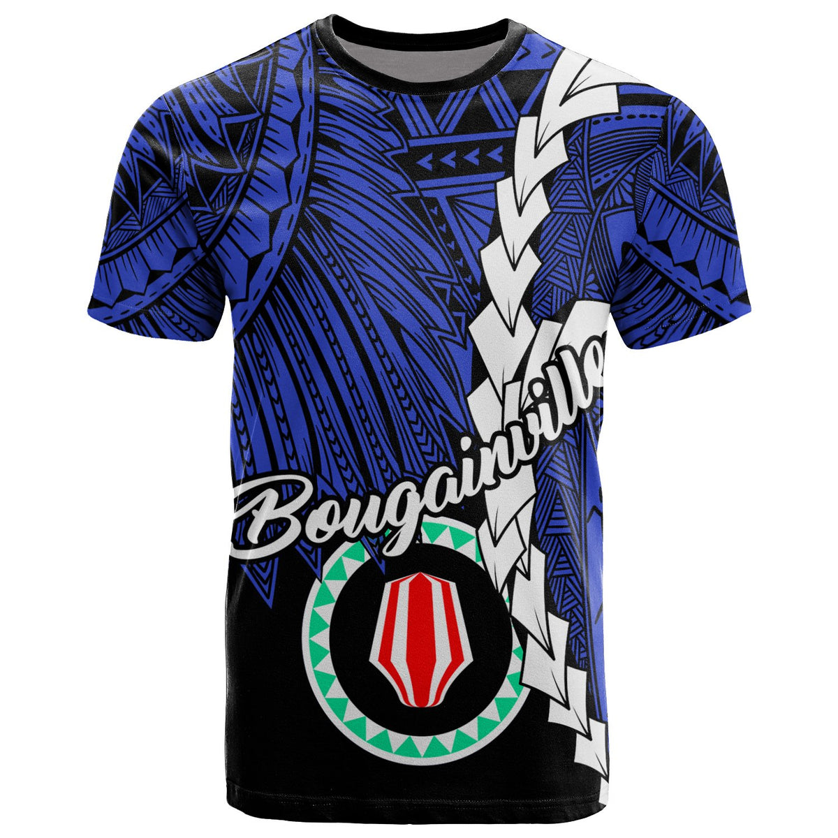 Papua New Guinea Autonomous Region of Bougainville Province Polynesian T Shirt Tribal Wave Tattoo Unisex Blue - Polynesian Pride