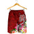 Tahiti Men's Shorts - Turtle Plumeria (Red) - Polynesian Pride