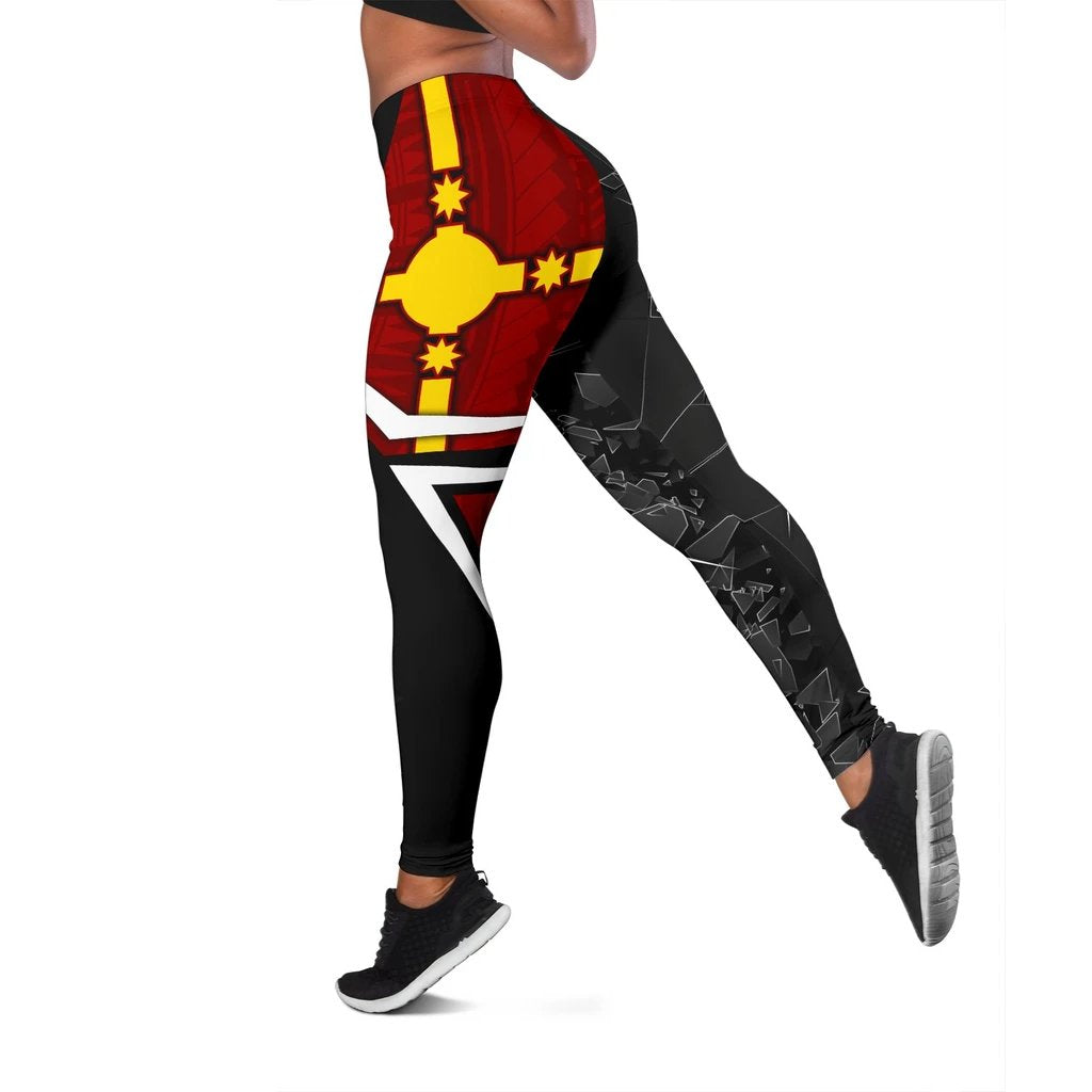 Rotuma Polynesian Women's Leggings - Rotuman Flag Red - Polynesian Pride