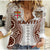 Fiji Kaiviti Tapa Pattern Women Casual Shirt - LT12 Female White - Polynesian Pride