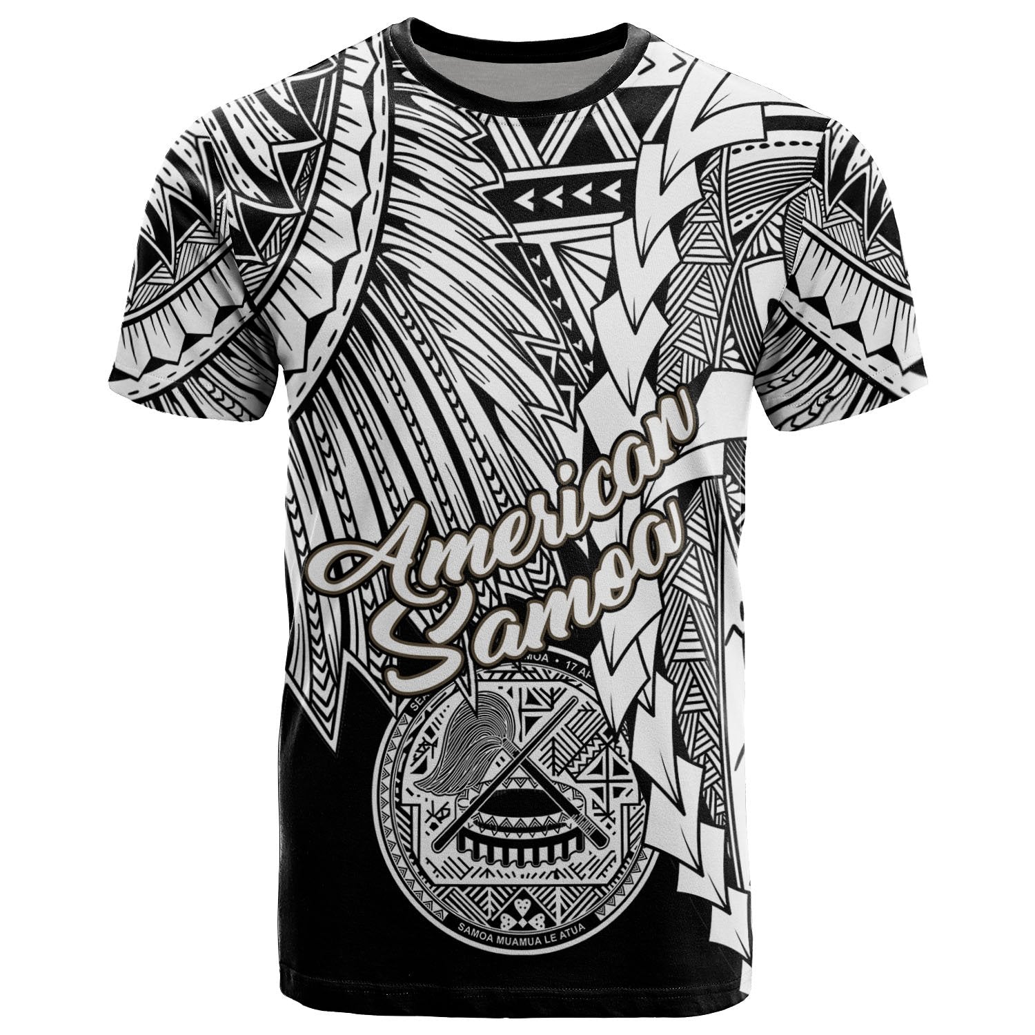 American Samoa Polynesian T Shirt Tribal Wave Tattoo White Unisex White - Polynesian Pride