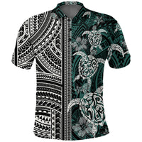 Polynesian Polo Shirt Turtle With Ethnic Motives and Floral Elements LT20 Unisex Green - Polynesian Pride