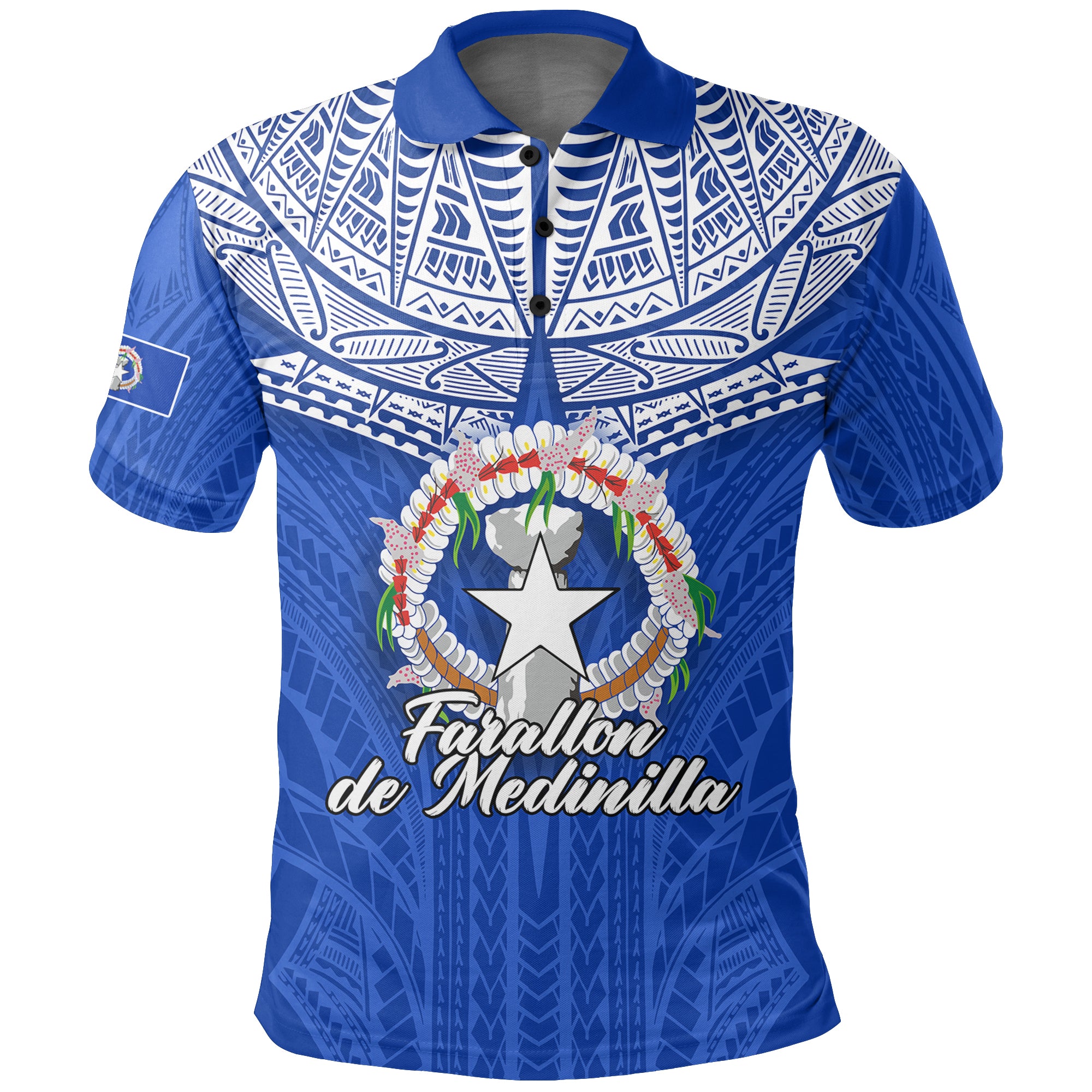 Custom Northern Mariana Islands Farallon de Medinilla Polo Shirt LT12 Unisex Blue - Polynesian Pride