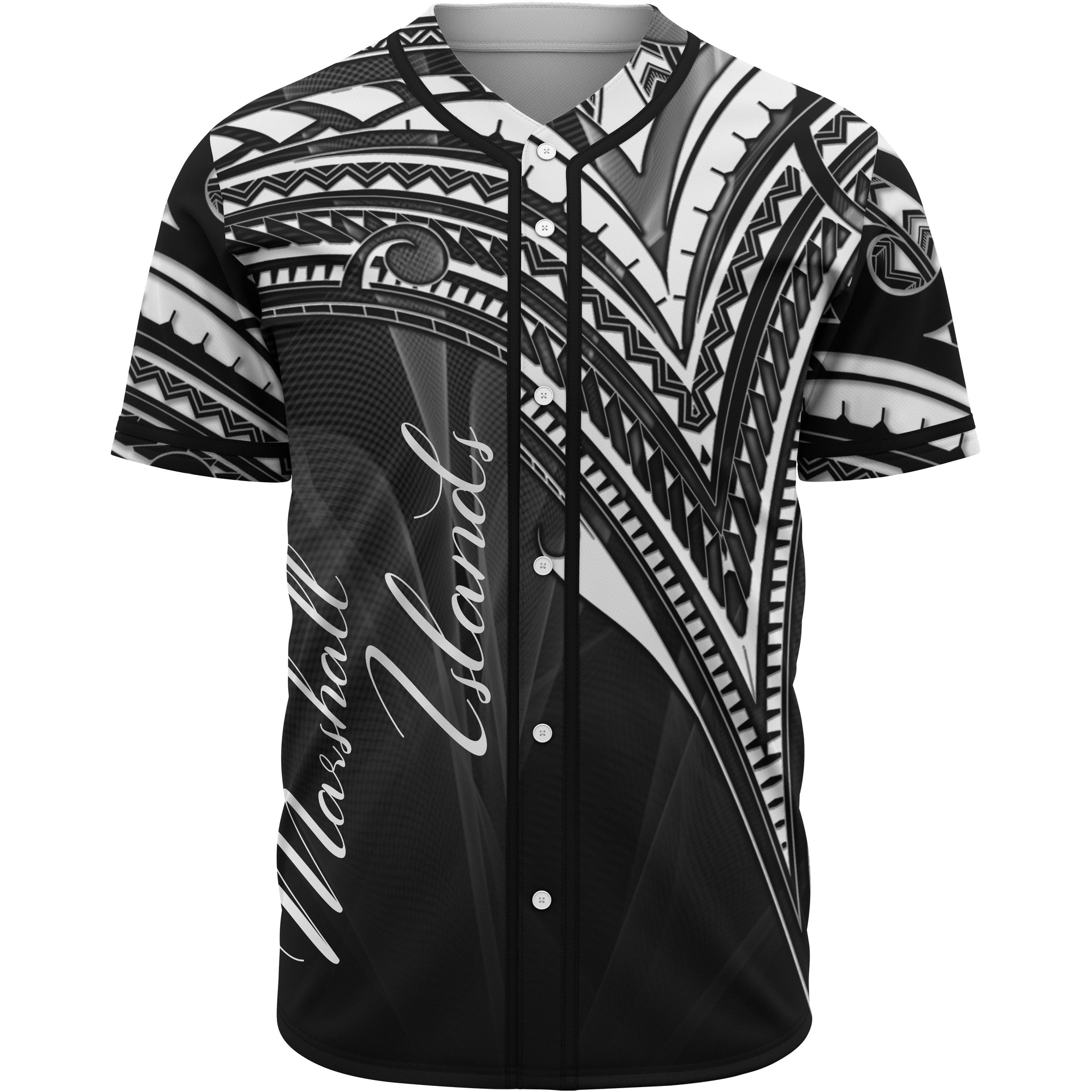 Marshall Islands Baseball Shirt - White Color Cross Style Unisex Black - Polynesian Pride