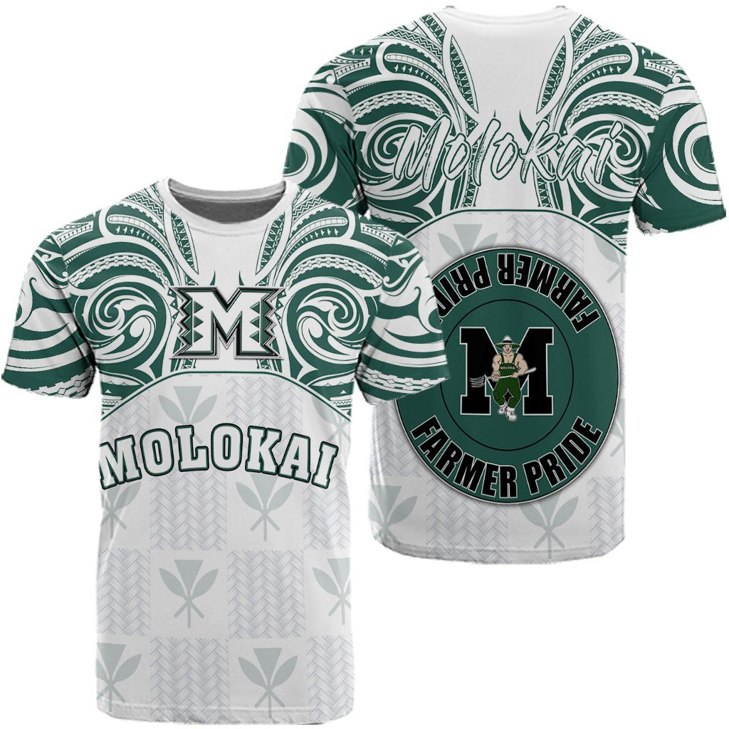 Hawaii T Shirt Kanaka Molokai High School T Shirt Demodern Style Unisex White - Polynesian Pride