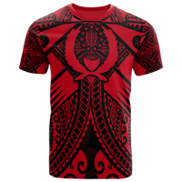 Pohnpei T Shirts Red Seal with Polynesian Tattoo Unisex Red - Polynesian Pride