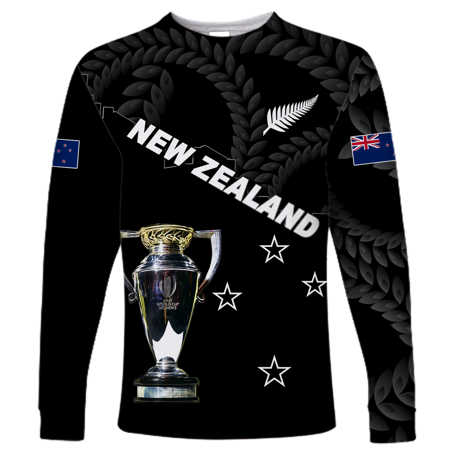 New Zealand Champions Rugby 2022 Long Sleeve Shirt - LT12 Unisex Black - Polynesian Pride