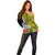 New Caledonia Polynesian Coat Of Arms Mix Tropical Flowers Off Shoulder Sweater LT14 - Polynesian Pride