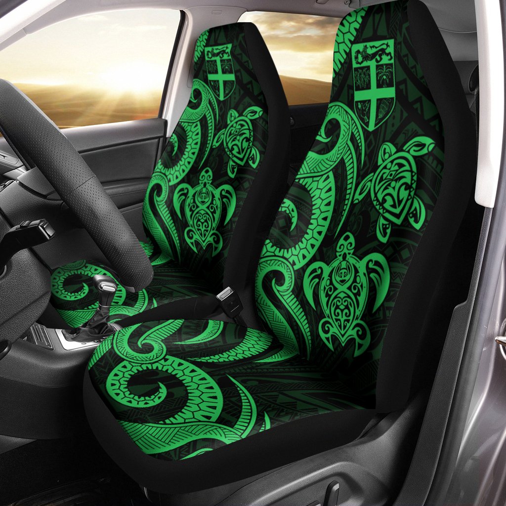 Fiji Car Seat Covers - Green Tentacle Turtle Universal Fit Green - Polynesian Pride