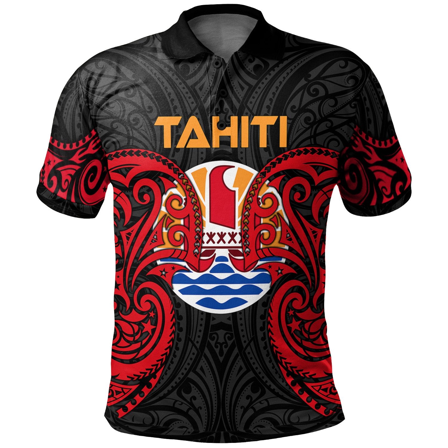 Tahiti Polynesian Polo Shirt Tahitians Spirit Unisex Red - Polynesian Pride