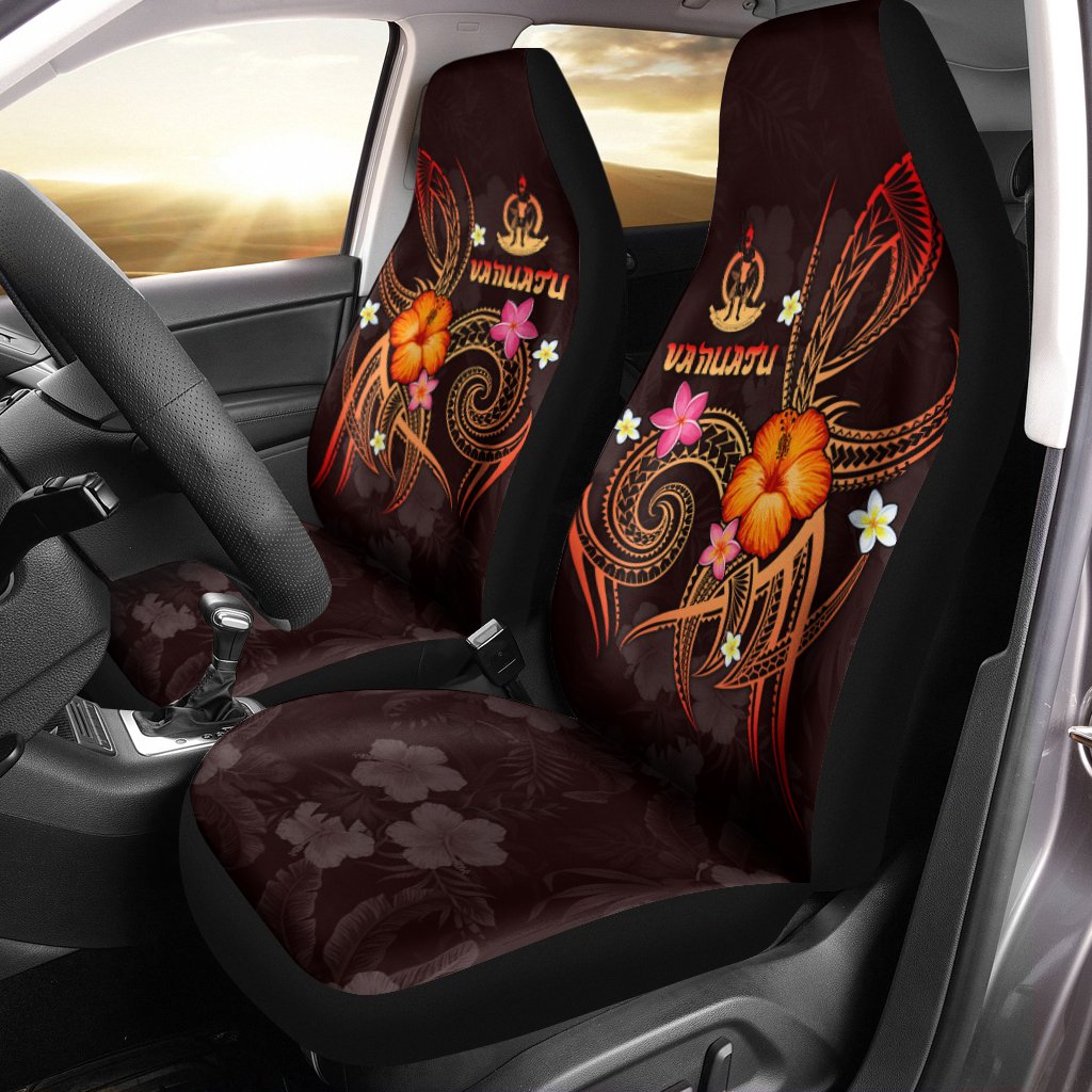 Vanuatu Polynesian Car Seat Covers - Legend of Vanuatu (Red) Universal Fit Red - Polynesian Pride