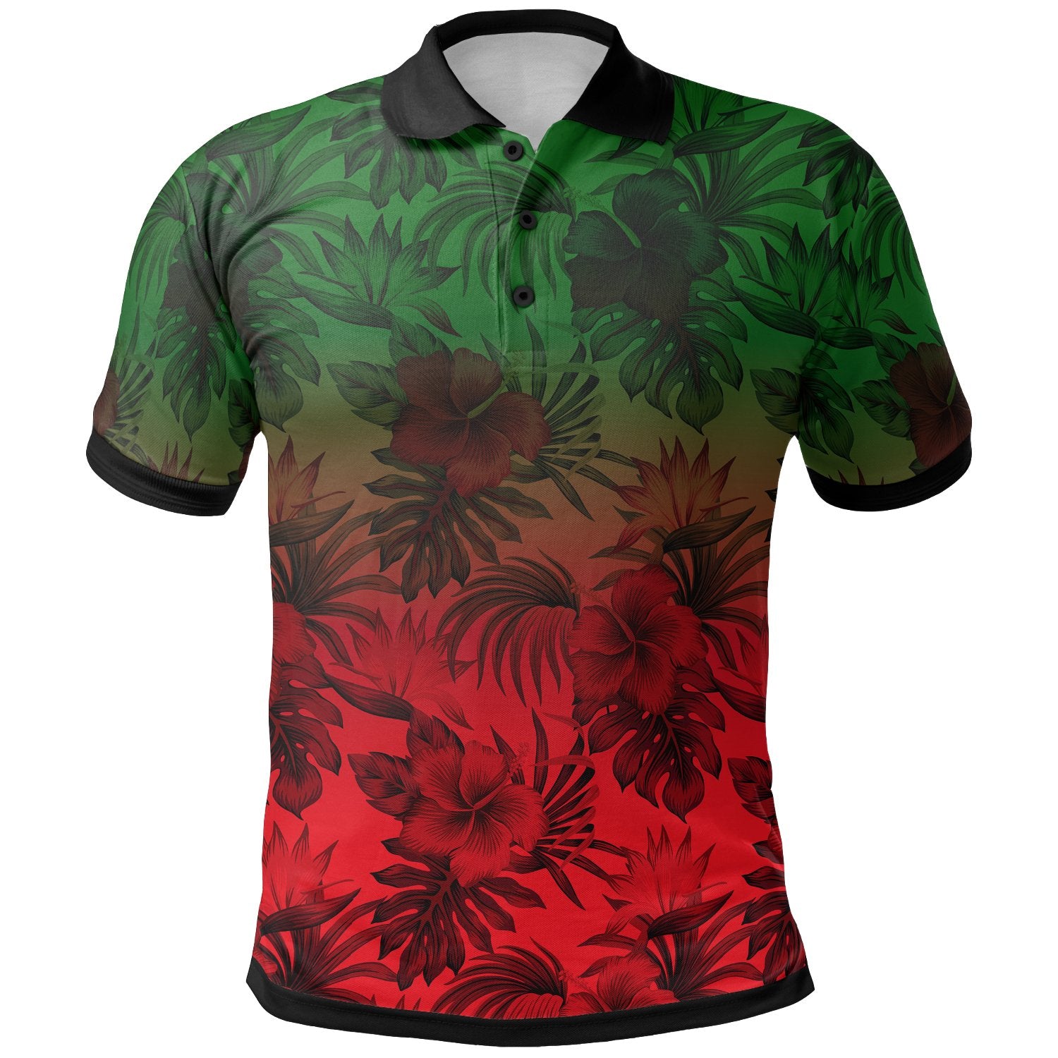 Polynesian Polo Shirt Red Hibiscus Patterns Unisex Red - Polynesian Pride