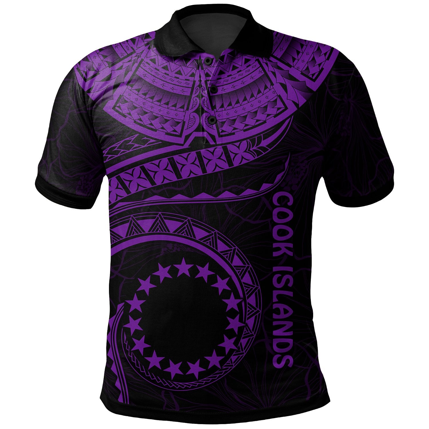 Cook Islands Polynesian Polo Shirt Kuki Airani Waves (Purple) Unisex Purple - Polynesian Pride