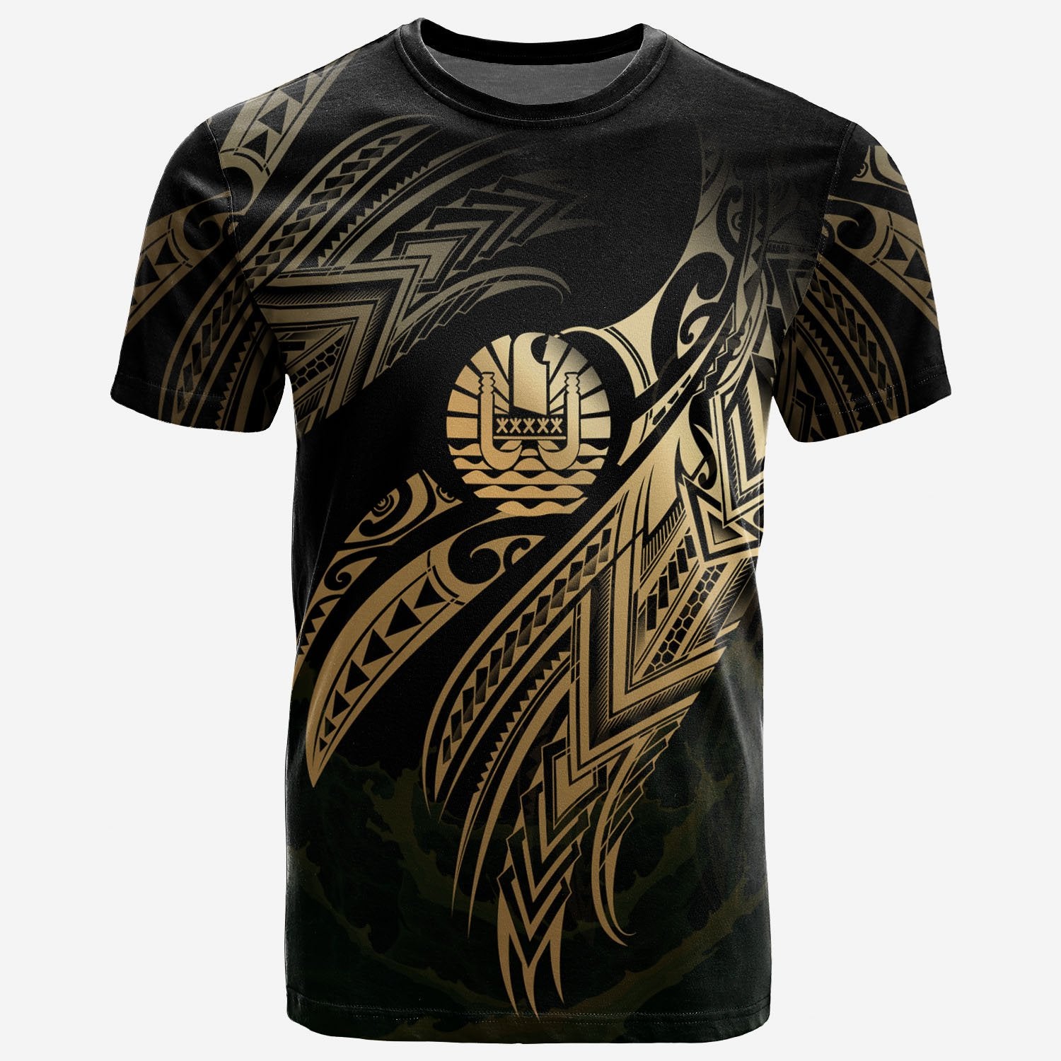 Tahiti Polynesian T Shirt Tahitian Legend Gold Version Unisex Art - Polynesian Pride