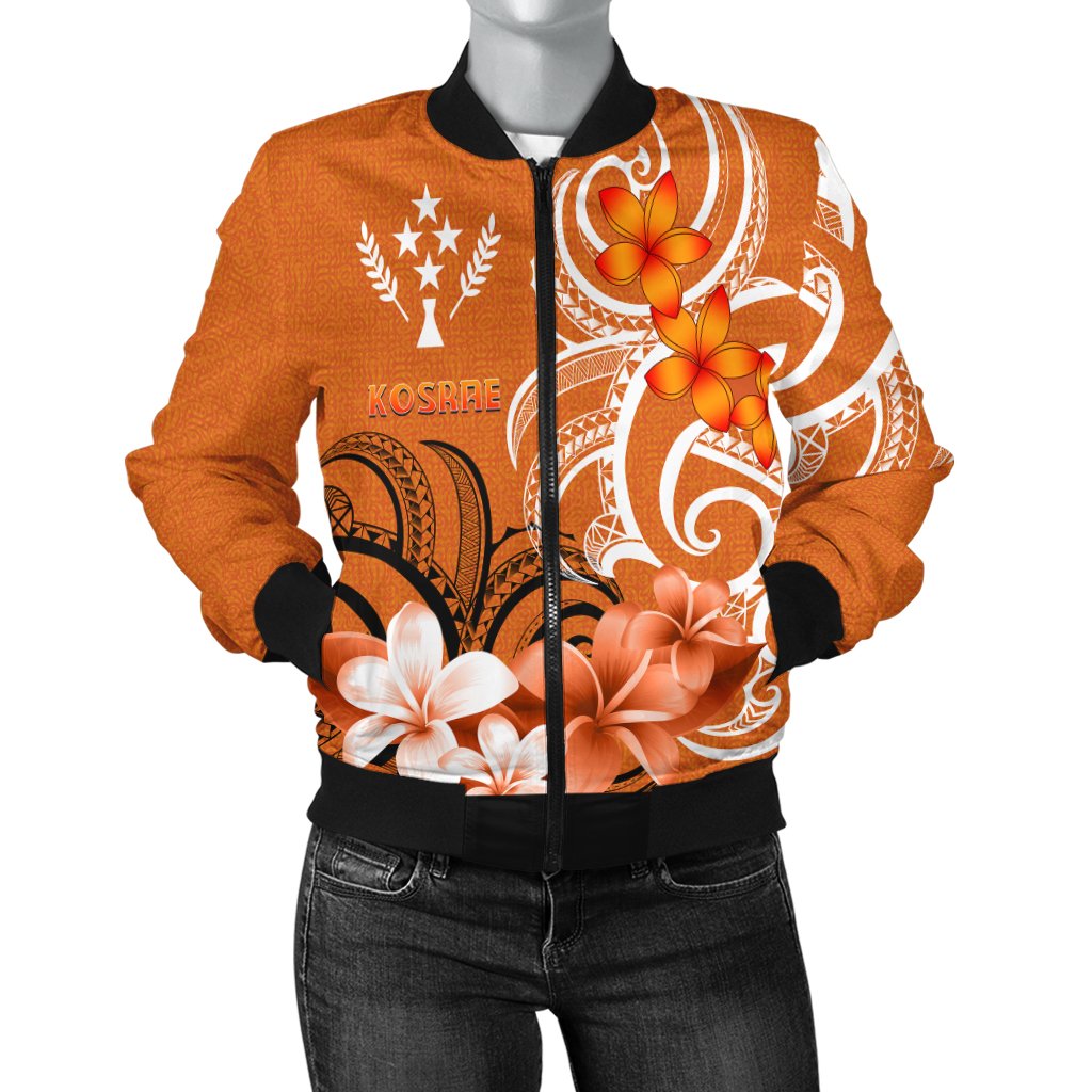 Kosrae Women's Bomber Jacket - Kosrae Spirit Orange - Polynesian Pride