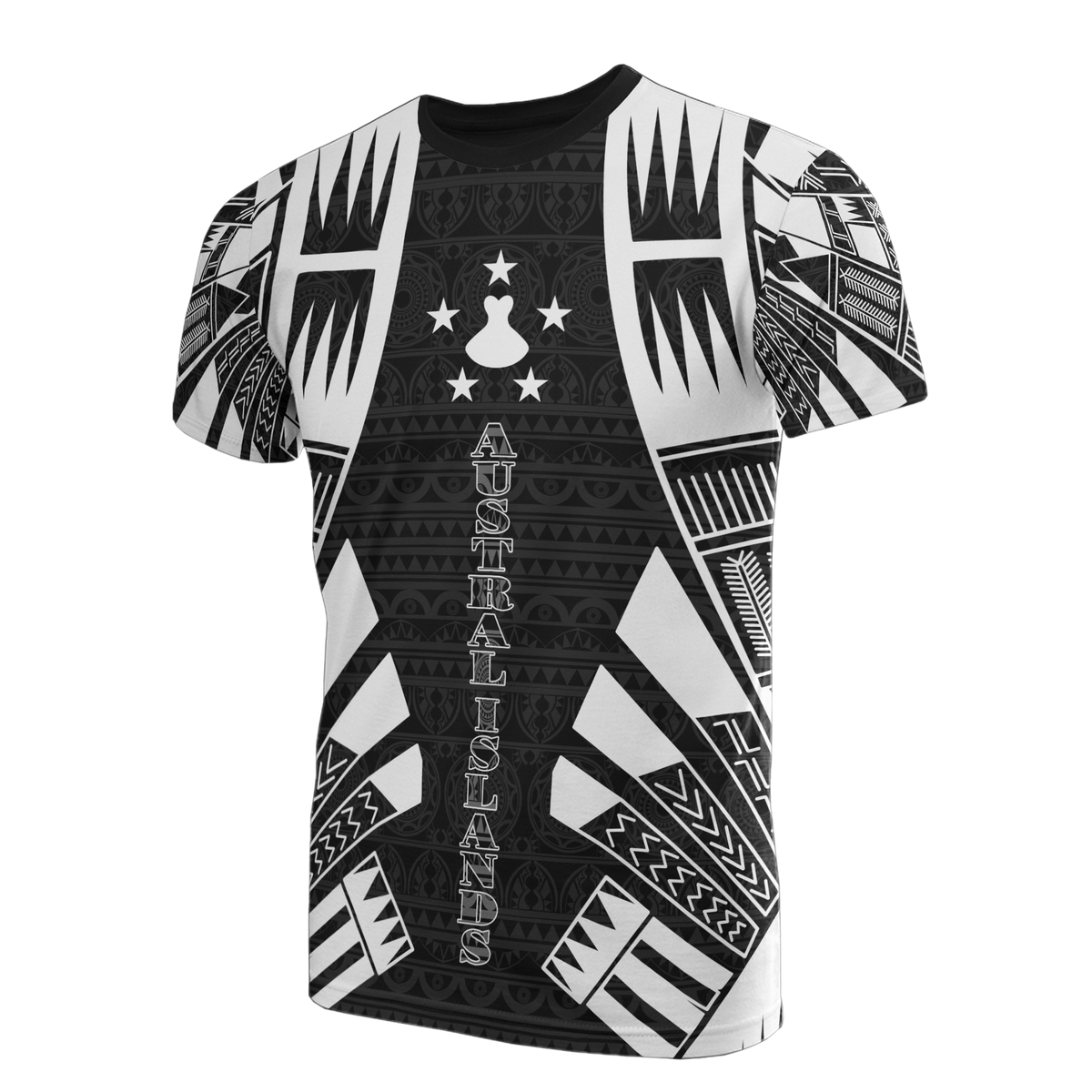 Austral Islands T Shirt Austral Islands FLag Polynesian Tattoo Style Unisex Black - Polynesian Pride