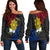 Philippines Sampaguita Filipino Sun Women Off Shoulder Sweater - LT12 Women Off Shoulder Sweater Black - Polynesian Pride