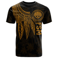 Federated States of Micronesia T Shirt Polynesian Wings (Golden) Unisex Golden - Polynesian Pride