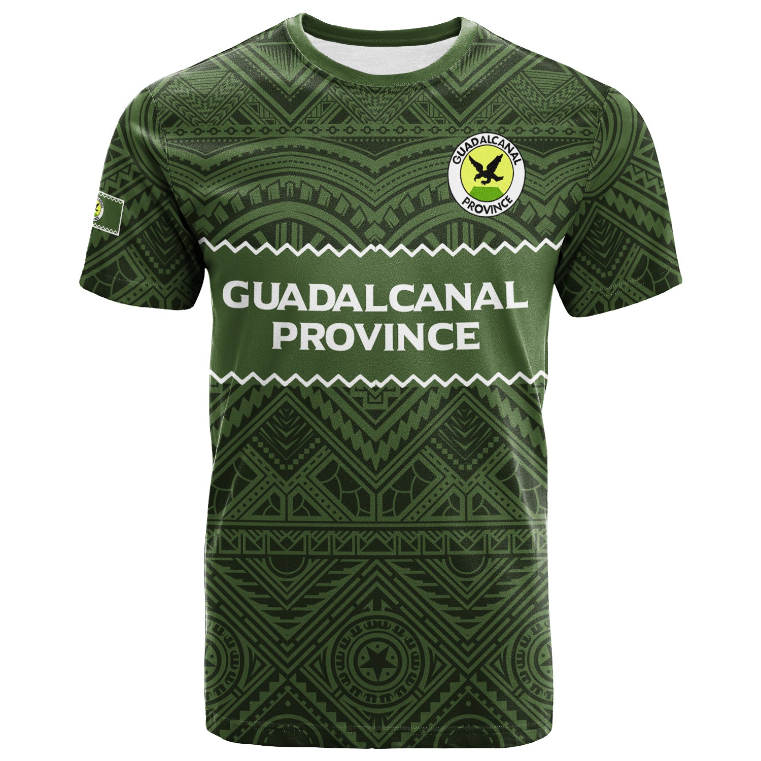 Custom Solomon Islands Guadalcanal Province T Shirt Tribal Pattern LT12 Unisex Green - Polynesian Pride