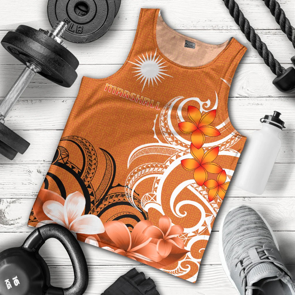 Marshall Islands Men's Tank Top - Marshallese Spirit Orange - Polynesian Pride