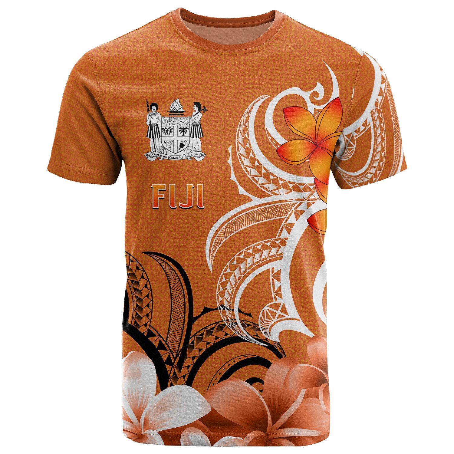 Fiji T Shirt Fijian Spirit Unisex Orange - Polynesian Pride
