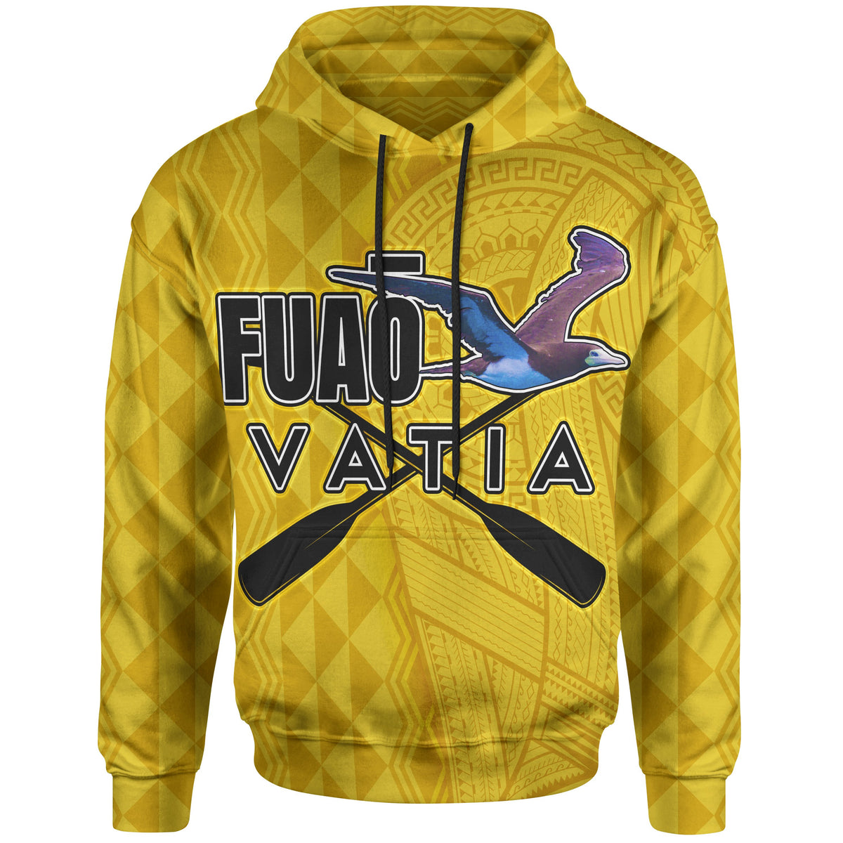 American Samoa Polynesian Hoodie Fuao Vatia Yellow - Polynesian Pride