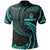 Vanuatu Polynesian Polo Shirt Neon Blue Tribal Wave Unisex Neon Blue - Polynesian Pride