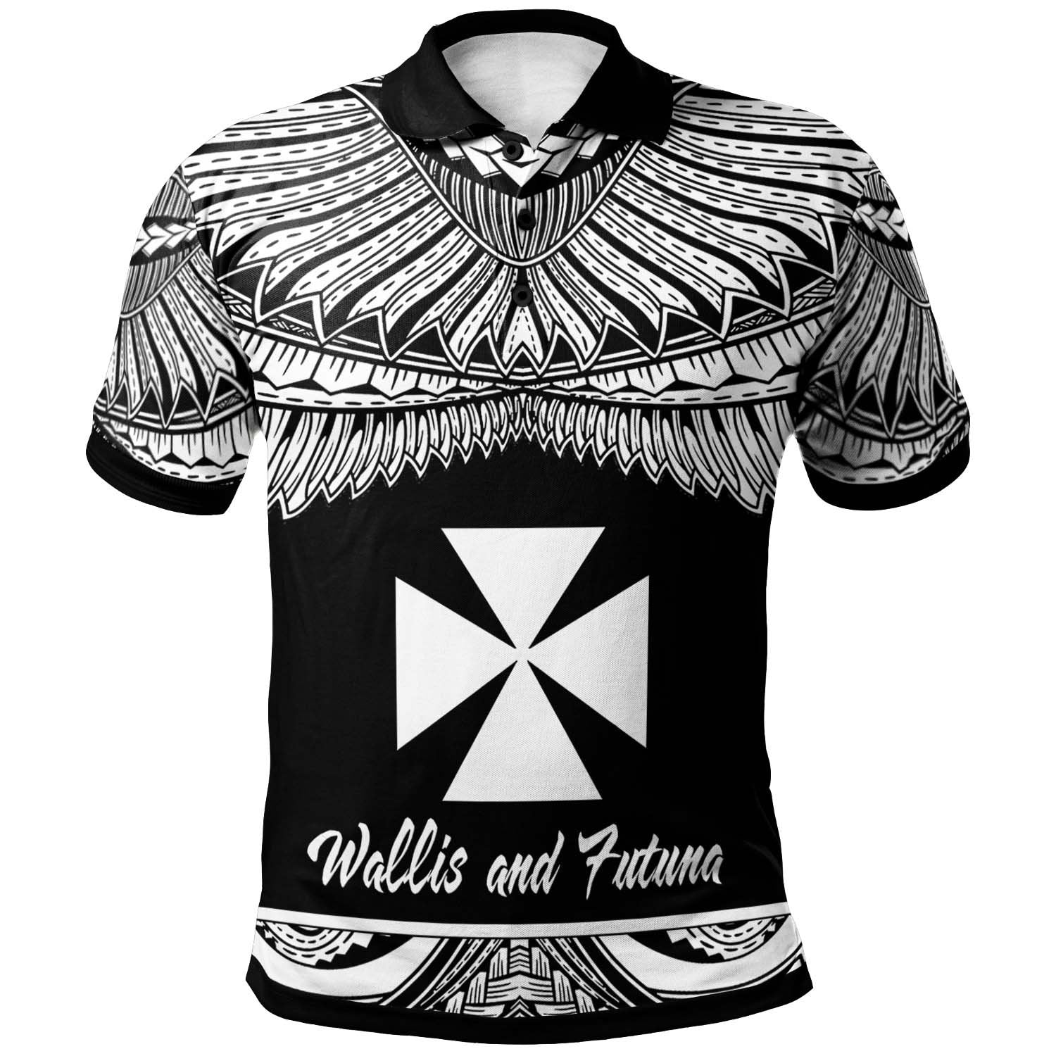 Wallis and Futuna Polo Shirt Polynesian Tattoo White Version Unisex White - Polynesian Pride