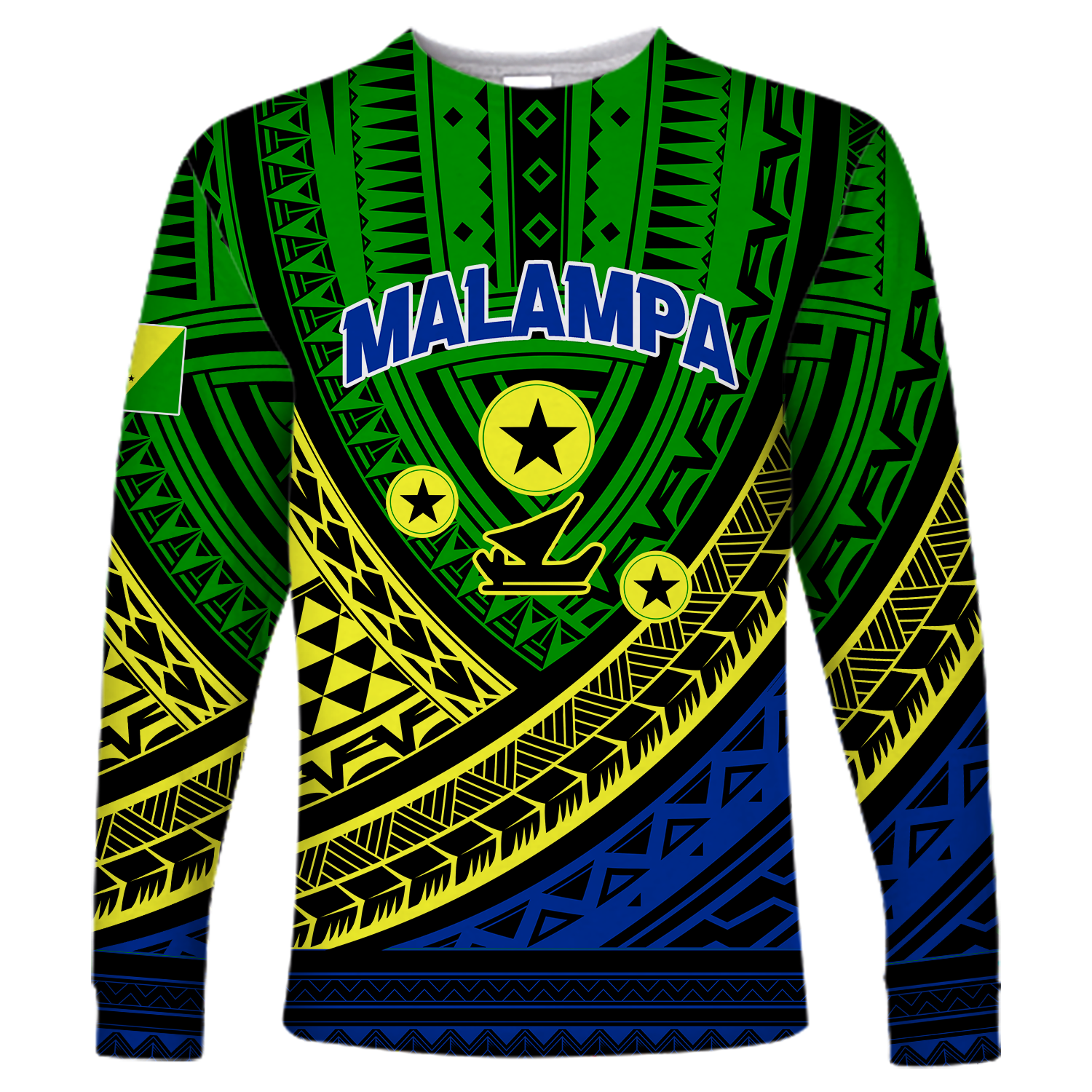 (Custom Personalised) Vanuatu Malampa Province Tribal Pattern Long Sleeve Shirt - LT12 Unisex Green - Polynesian Pride