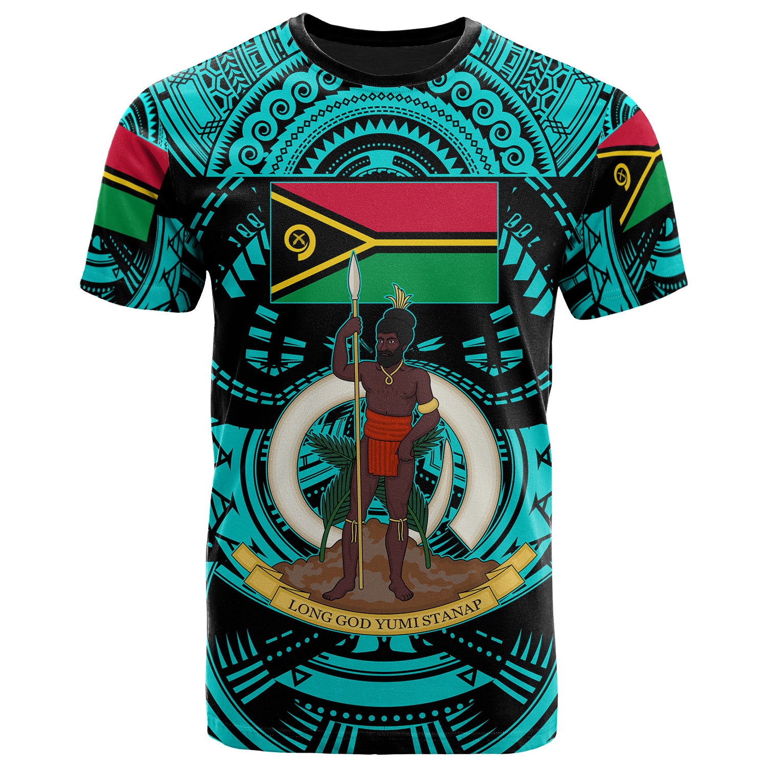 Vanuatu T Shirt Custom Vanuatu Polynesian Culture Pride Turquoise T Shirt LT10 Turquoise - Polynesian Pride