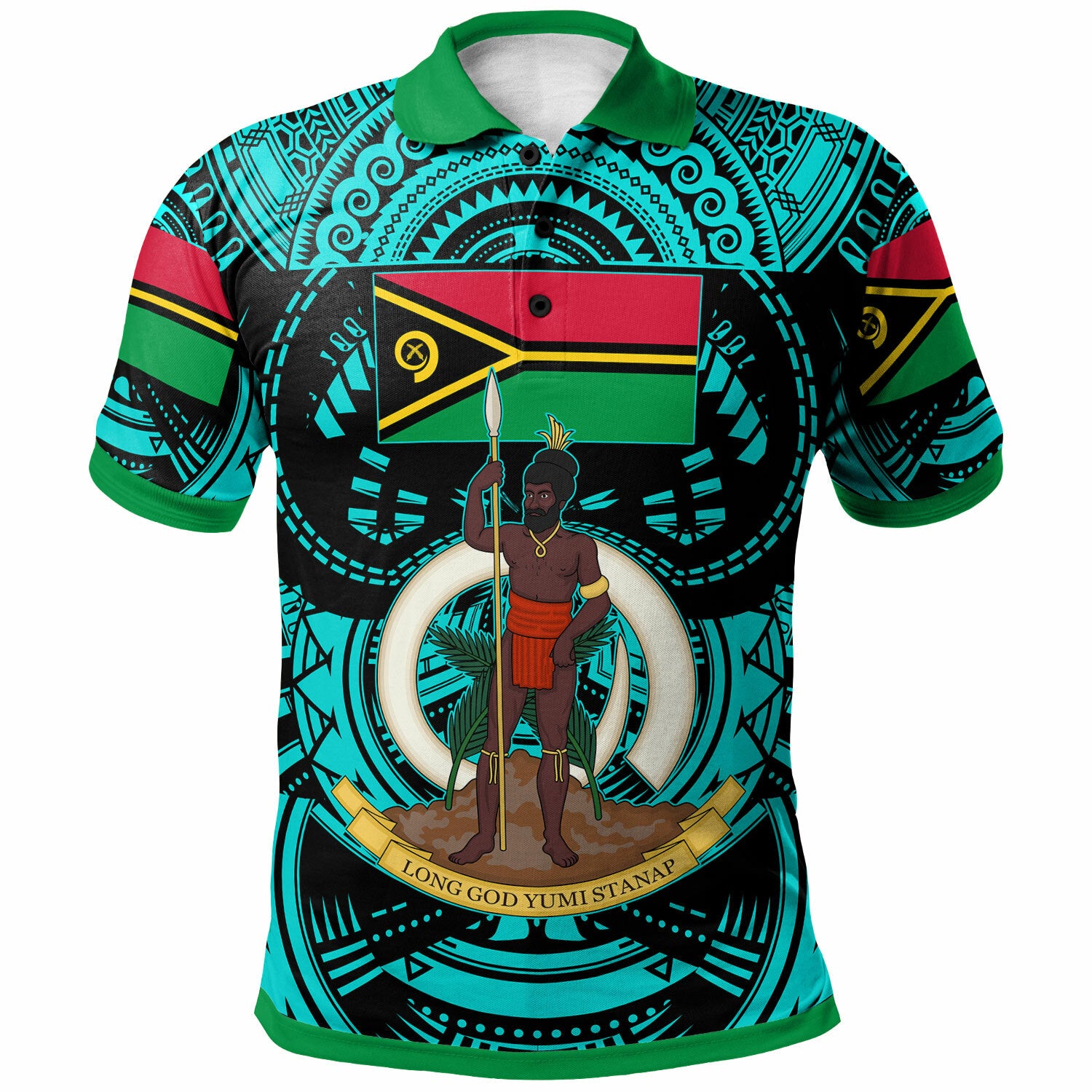 Vanuatu Polo Shirt Custom Vanuatu Polynesian Culture Pride Turquoise Polo Shirt LT10 Turquoise - Polynesian Pride