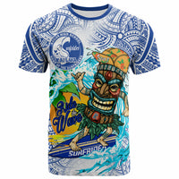 Hawaii Polynesian Custom T Shirt Kailua High School Tiki Tribal Surfriders Polynesian Culture LT10 Blue - Polynesian Pride