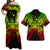 Hawaii Polynesian Matching Dress and Hawaiian Shirt Hawaii Map with Turtle Polynesian Black - Polynesian Pride