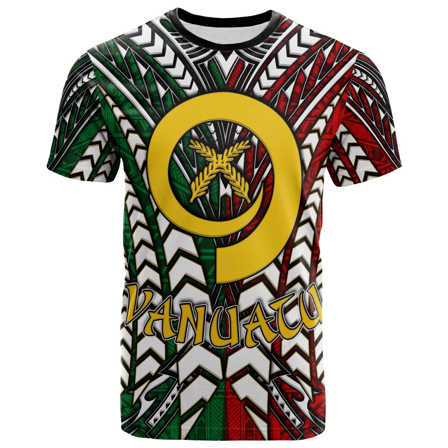 Vanuatu T Shirt Custom Vanuatu Independence Anniversary With Arm Polynesian Patterns T Shirt LT10 Green - Polynesian Pride