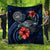 American Samoa Polynesian Premium Quilt - Blue Turtle Hibiscus Blue - Polynesian Pride