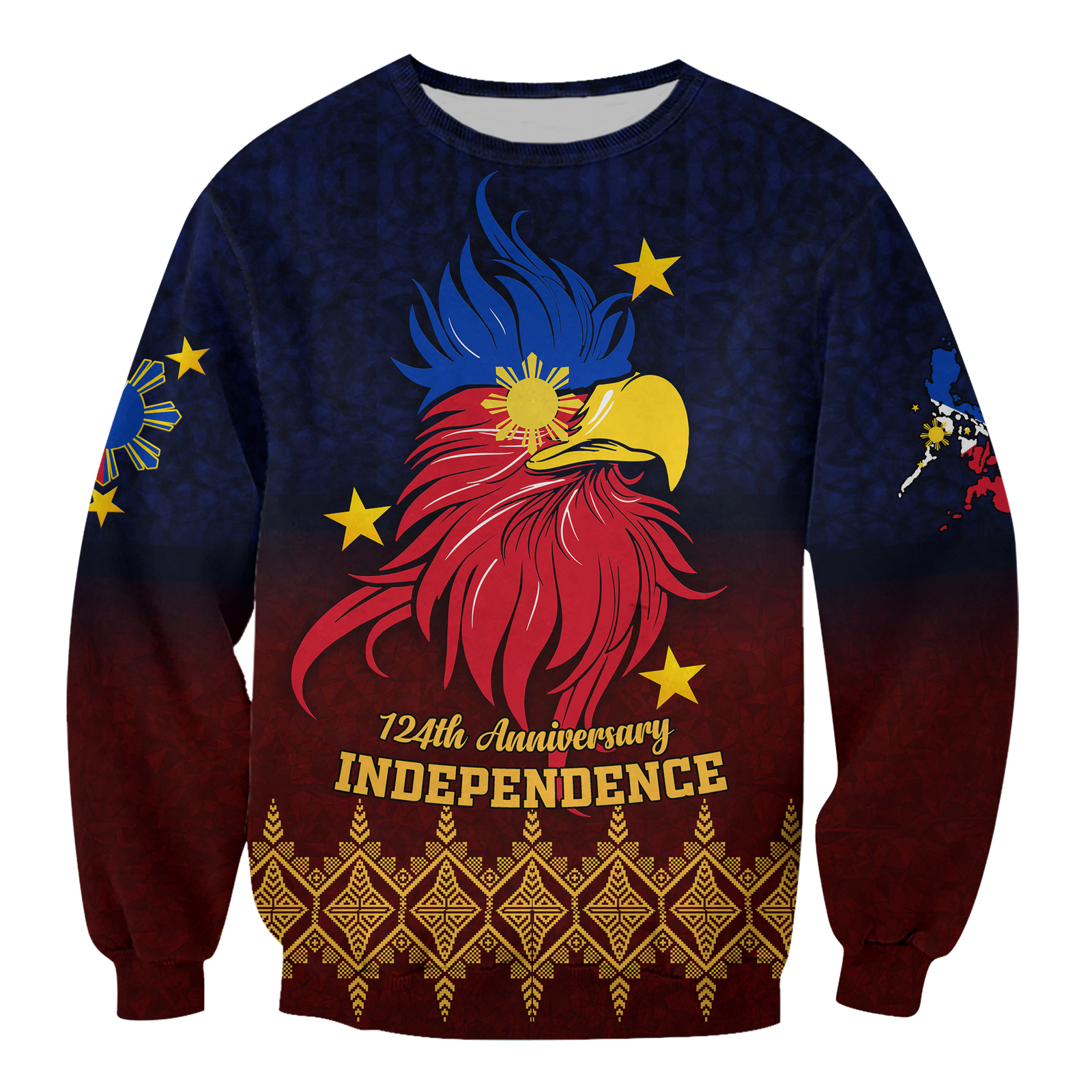 The Philippines Independence Anniversary 124th Years Sweatshirt - LT12 Unisex Blue - Polynesian Pride