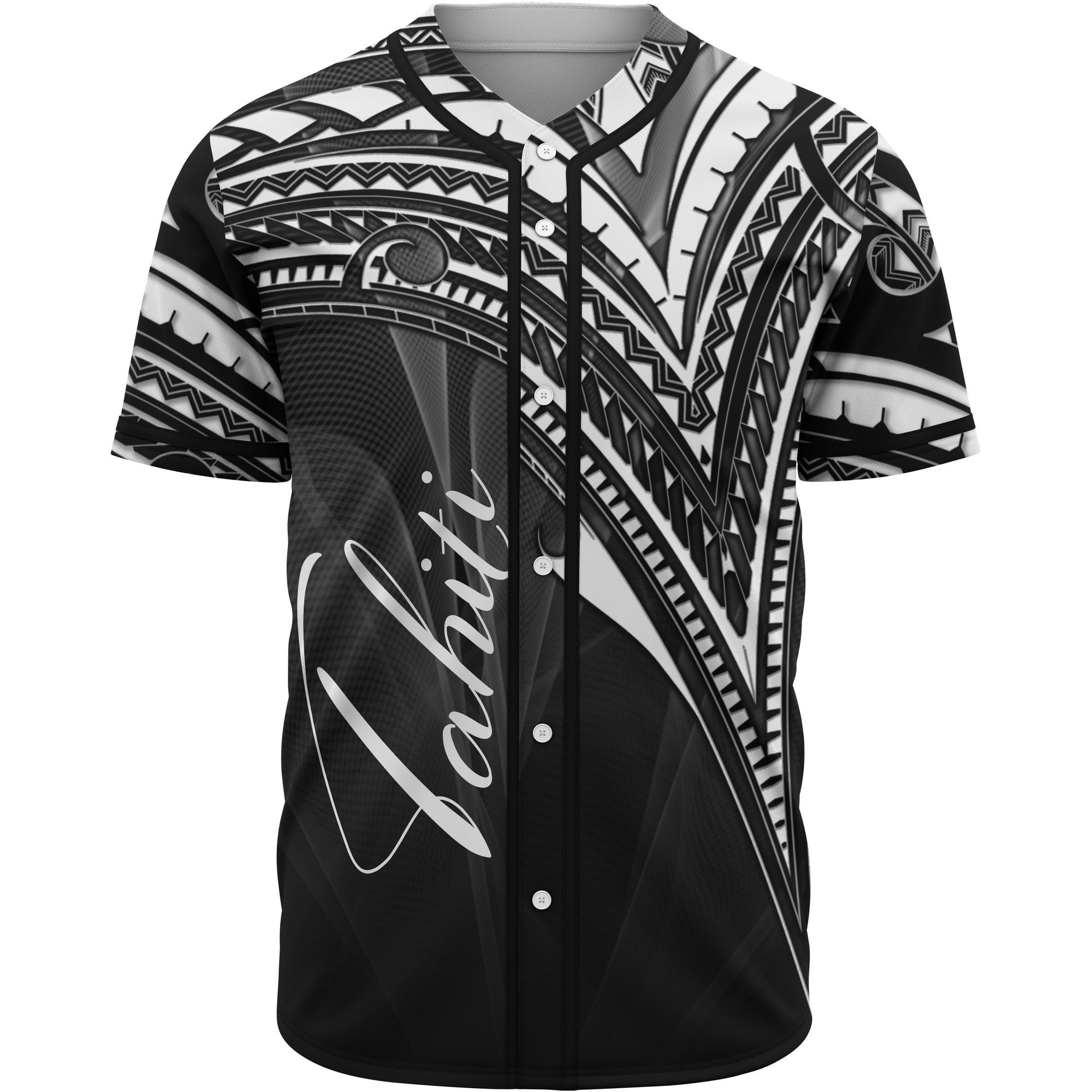 Tahiti Baseball Shirt - White Color Cross Style Unisex Black - Polynesian Pride